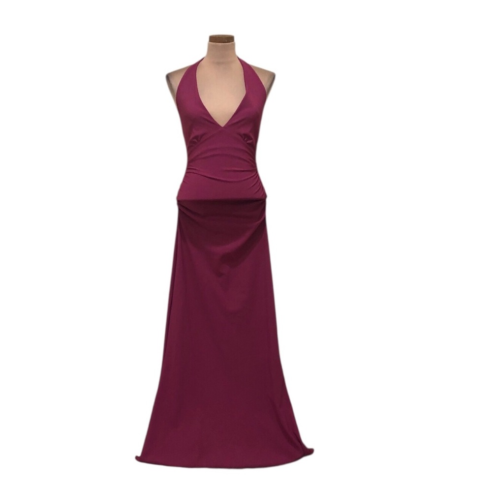 Chiara Boni Halter Jersey Maxi Dress Size 4 Pink